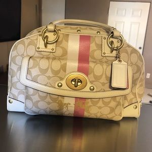 Coach Heritage Stripe Large Domed Satchel 13198